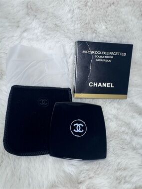 CHANEL Black and Gold Double Mirror